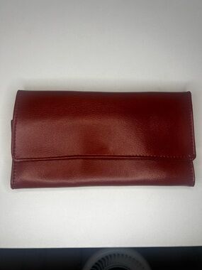 Zales Travel Jewelry Organizer Roll Faux Leather Brown Foldable Case